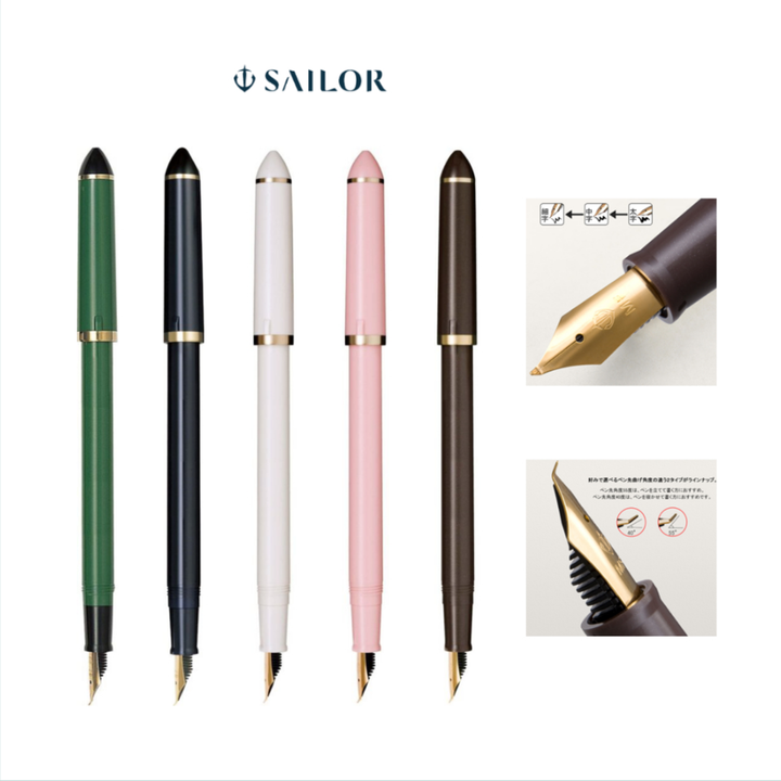 Sailor - Compass Fude De Mannen Fountain Pen - Angle Nib - Assorted