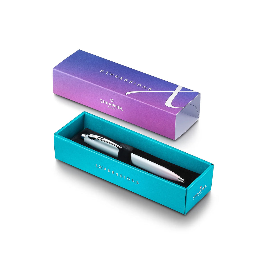 Sheaffer 100 Ballpoint Pen - Expressions - Pearlized Gradient Blue & Pink