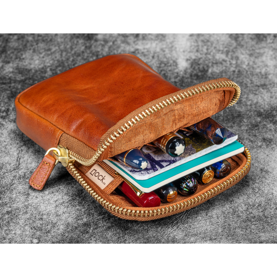 Galen Leather - Legacy Collection - Nock Co Leather - Sinclair Pen Case - Deep Cognac