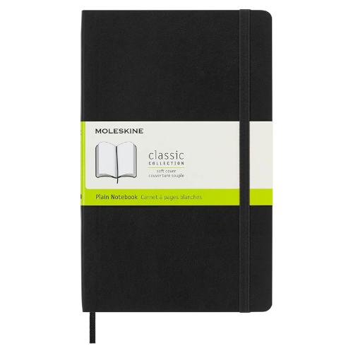 Moleskine - Classic Plain Notebook - Large (Black/Softcover)