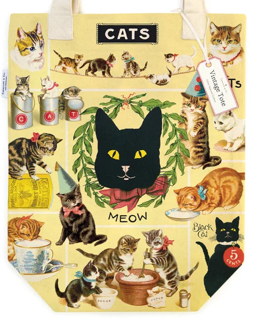 Cavallini & Co - Tote Bag - Vintage Cats