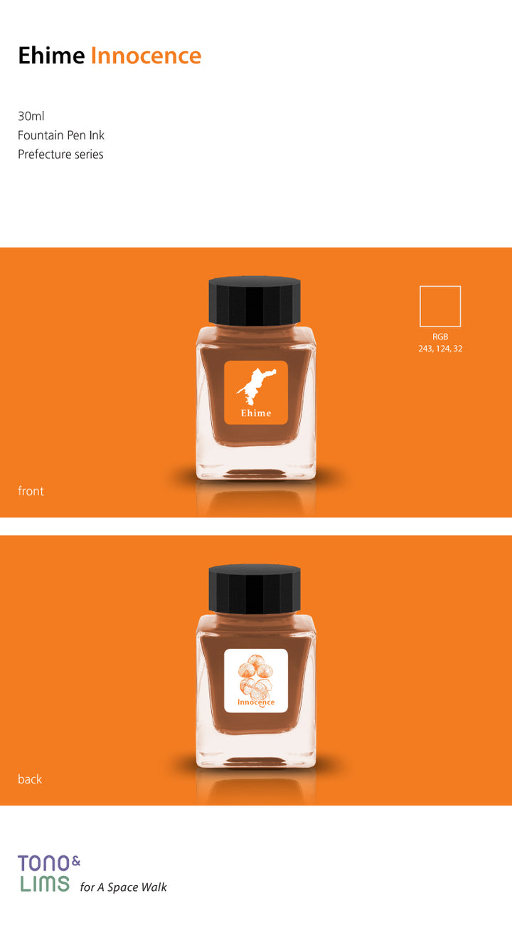 TONO & LIMS - 30ML Fountain Pen Ink - Prefectus Series - Ehime: Innocence (愛媛)