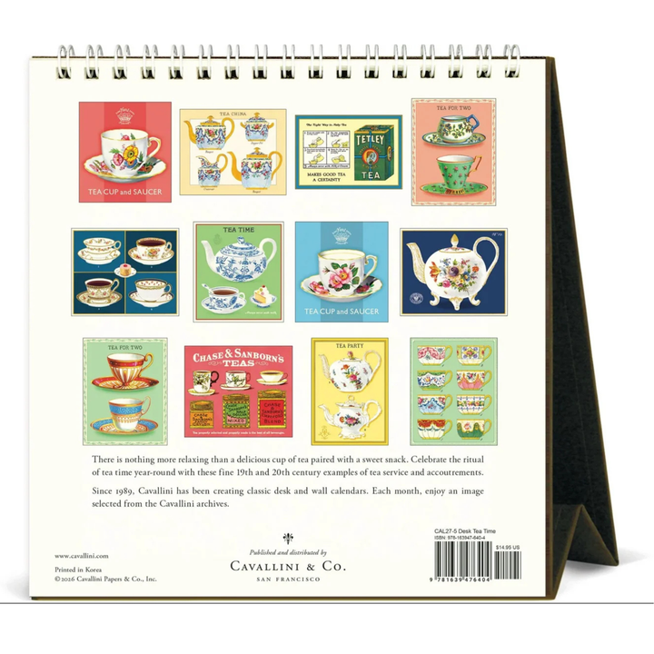 Cavallini & Co - 2027 Desk Calendar - Tea Time