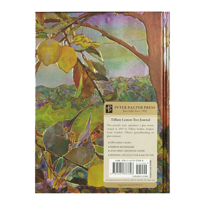 Peter Pauper Press - Medium Journal - 160 Lined Pages - Tiffany Lemon Tree