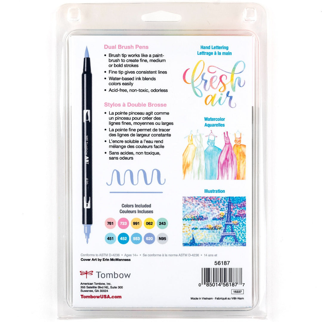 Tombow - Dual Brush Pen Set 10 - Pastel
