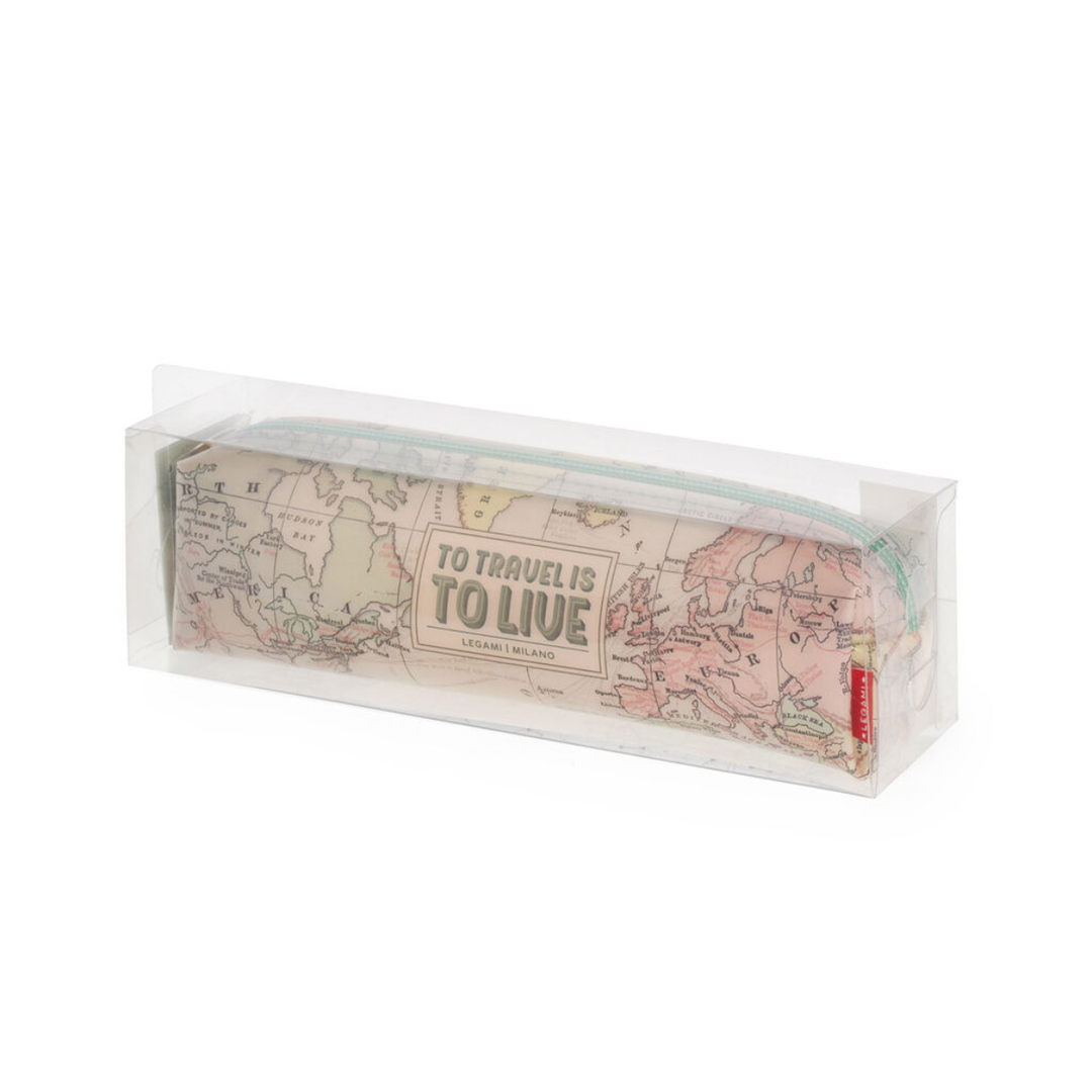 LEGAMI - My Pencil case - Transparent with Zipper - To Travel Is To Live