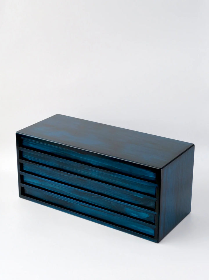 Toyooka Craft - Hinoki Blue Fountain Pen Box 100