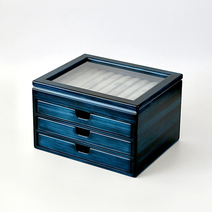 Toyooka Craft - Hinoki Blue Fountain Pen Box 40