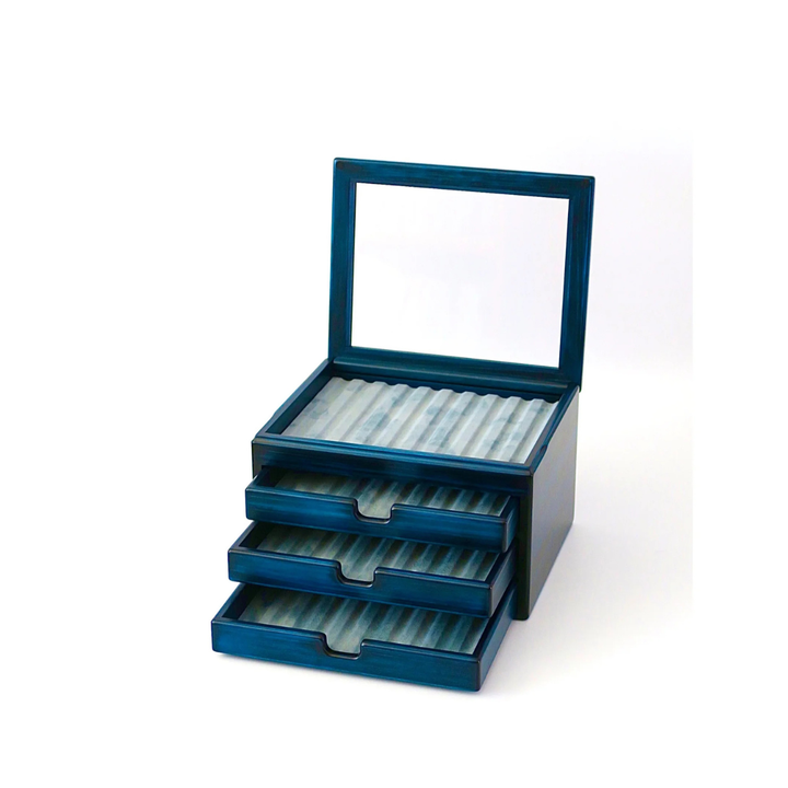 Toyooka Craft - Hinoki Blue Fountain Pen Box 40