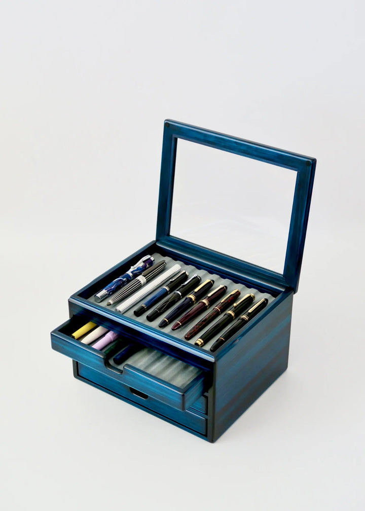 Toyooka Craft - Hinoki Blue Fountain Pen Box 40