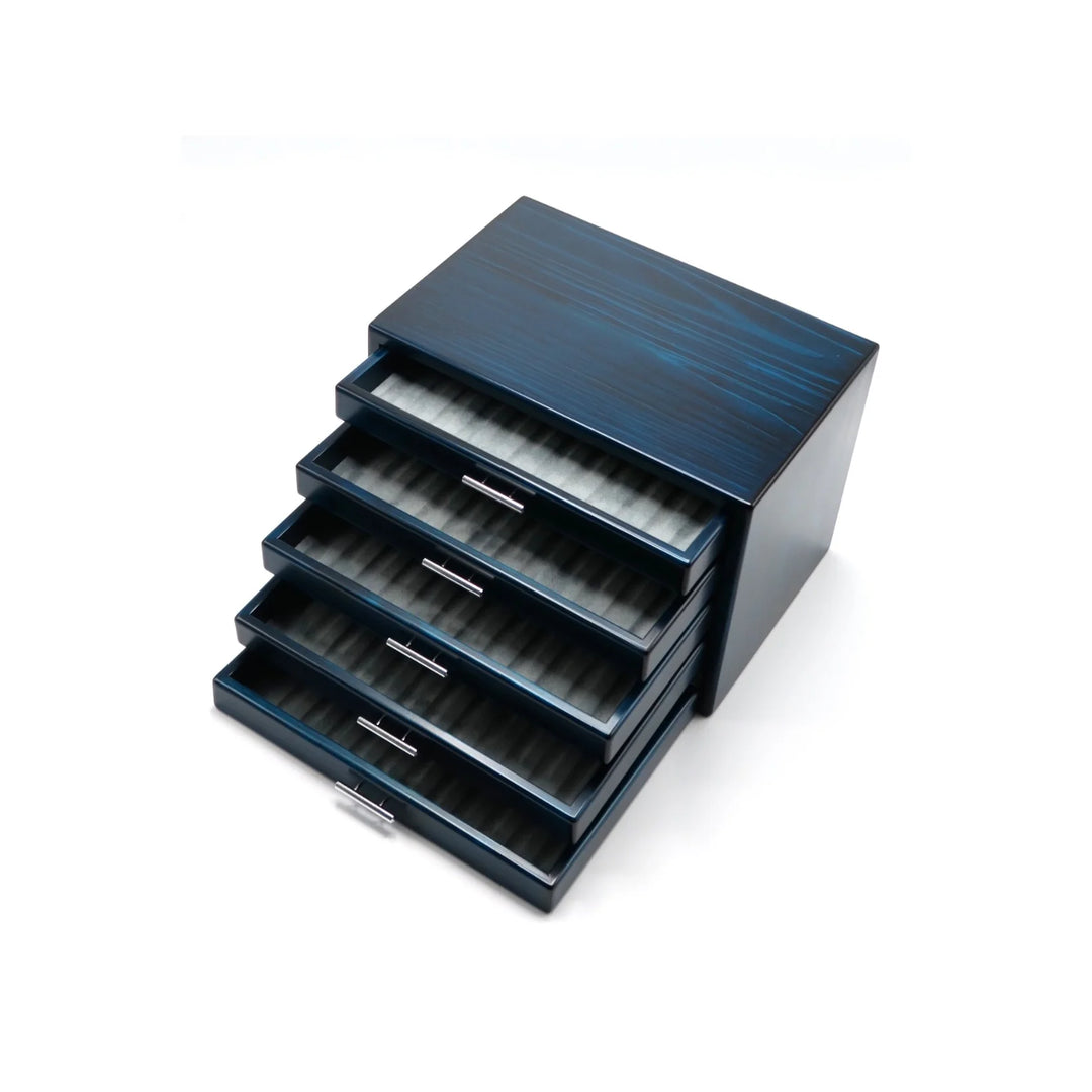 Toyooka Craft - Hinoki Blue Fountain Pen Box 60