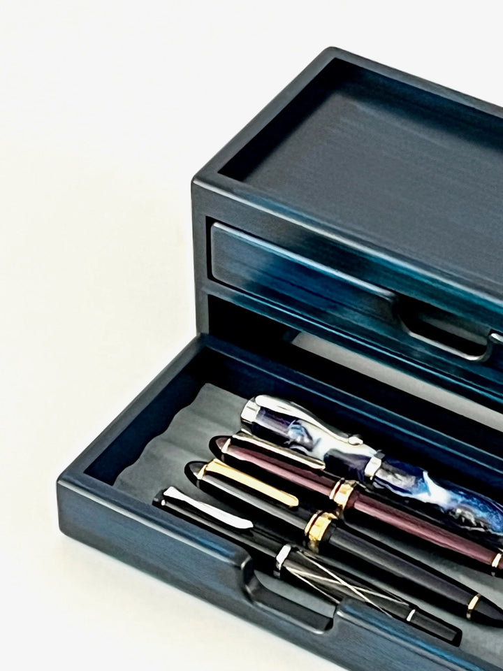 Toyooka Craft - Hinoki Blue Fountain Pen Box 8