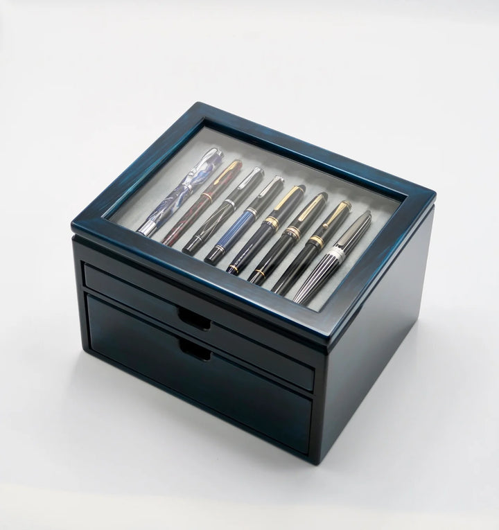 Toyooka Craft - Hinoki Blue Fountain Pen Box