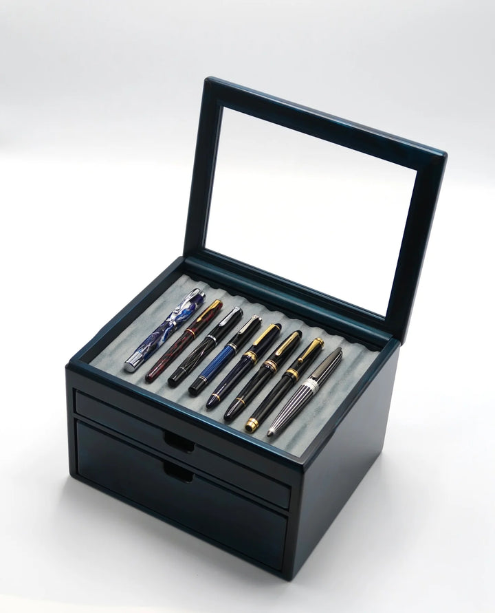Toyooka Craft - Hinoki Blue Fountain Pen Box
