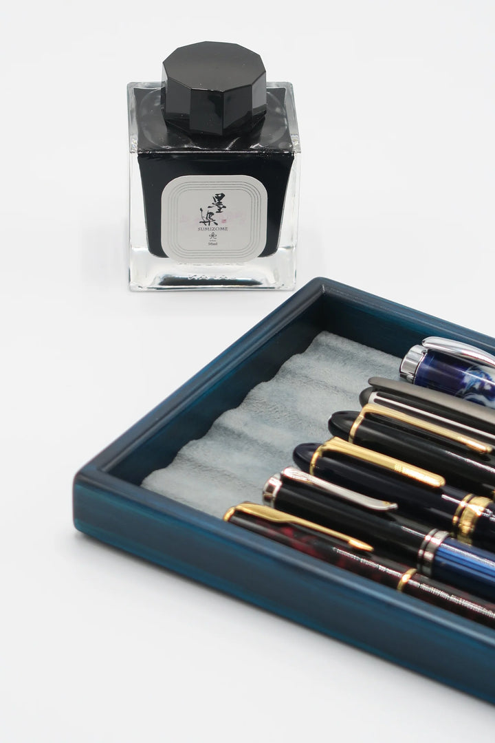 Toyooka Craft - Hinoki Blue Pen Tray Small