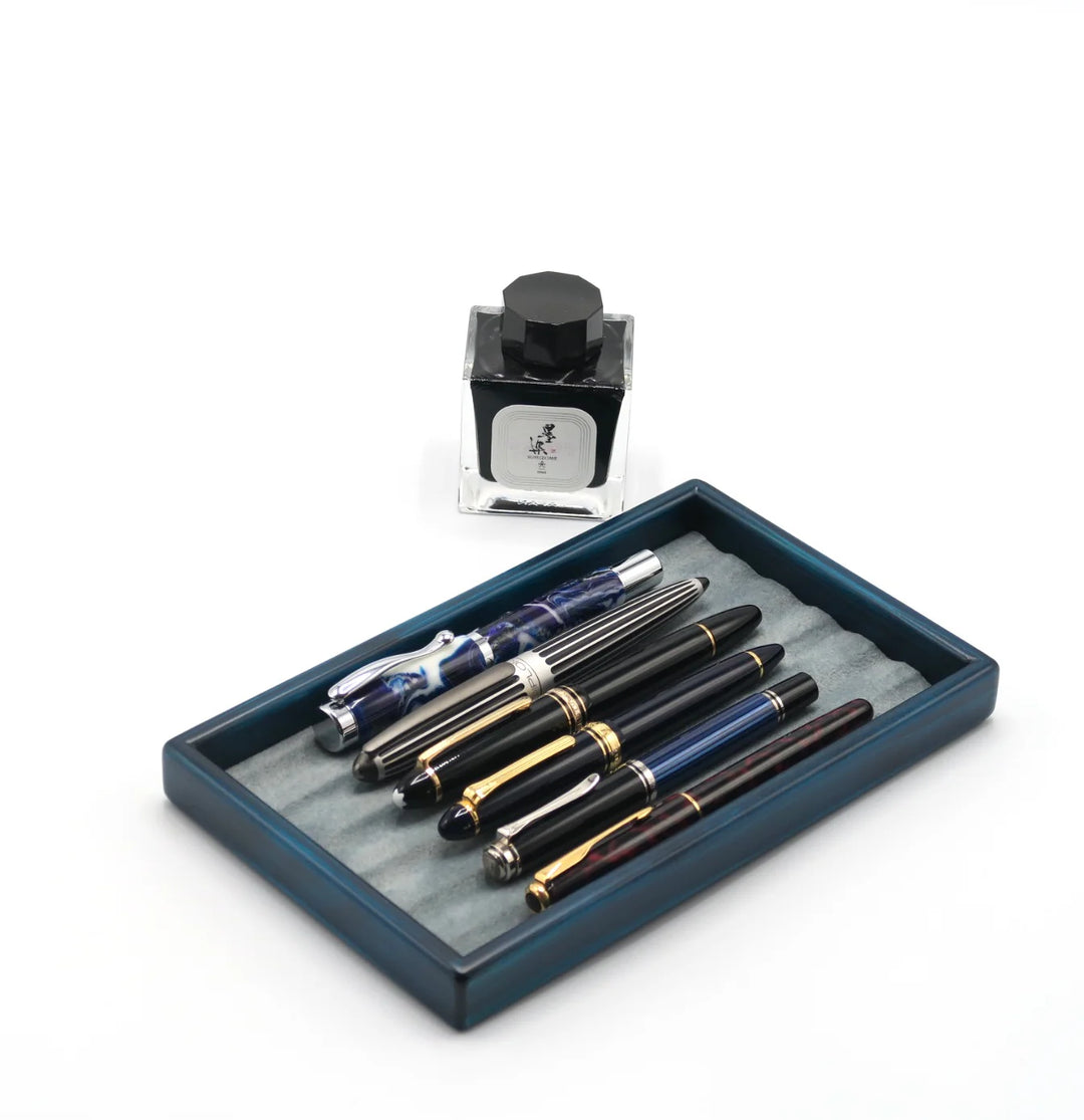 Toyooka Craft - Hinoki Blue Pen Tray Small