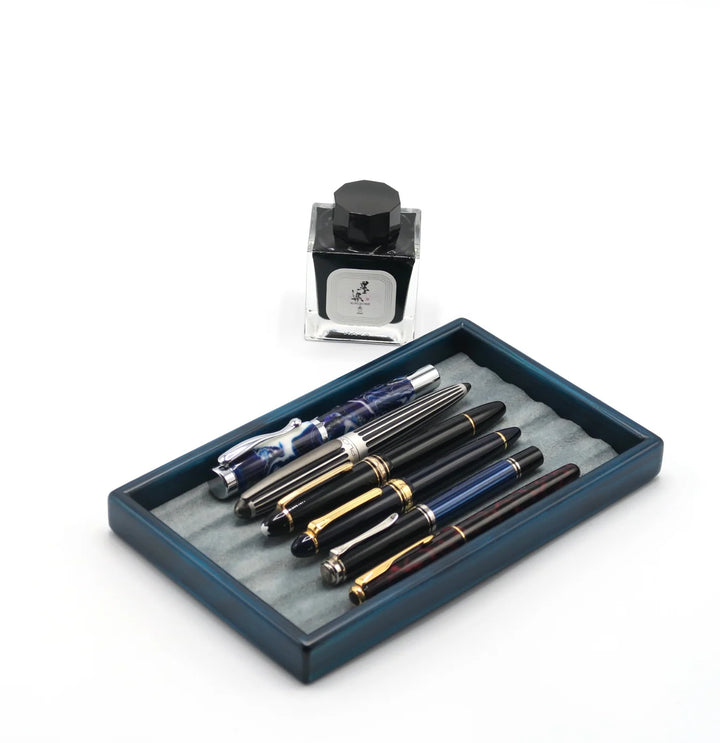 Toyooka Craft - Hinoki Blue Pen Tray Small