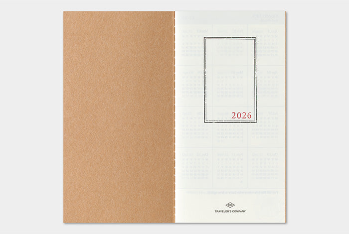 Traveler's Notebook - 2026 Monthly Diary - Regular Size