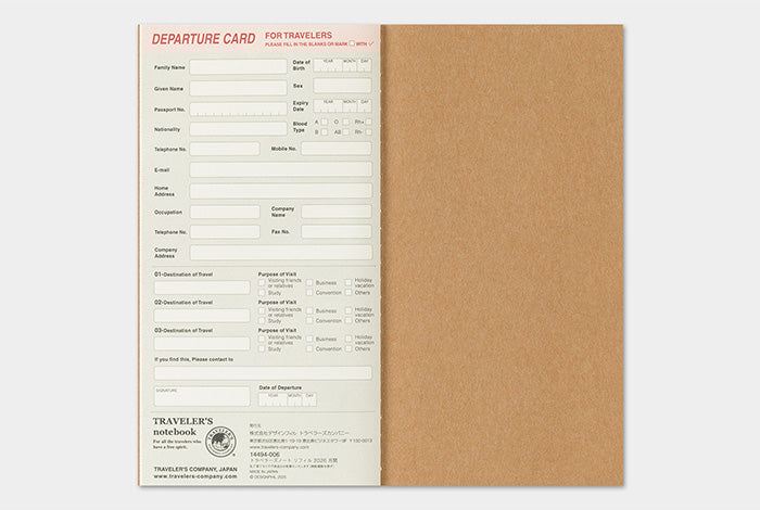 Traveler's Notebook - 2026 Monthly Diary - Regular Size