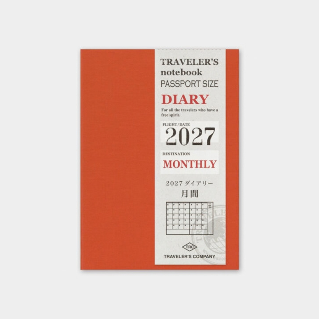 Traveler's Notebook - 2027 Monthly Diary - Passport Size