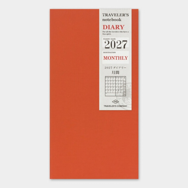 Traveler's Notebook - 2027 Monthly Diary - Regular Size