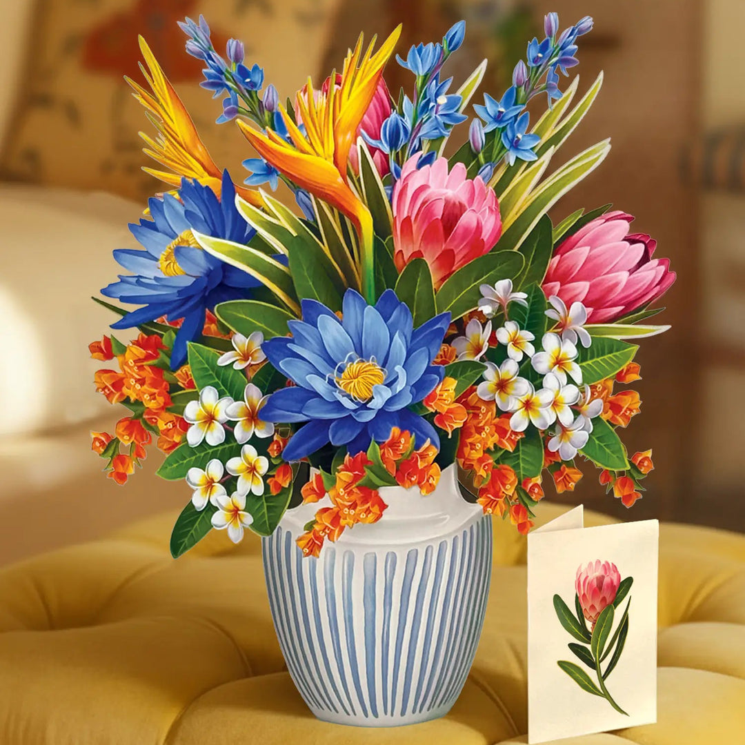 Fresh Cut Paper - Life Sized Pop-Up Flower Bouquet with Note Card - Tropical Paradise