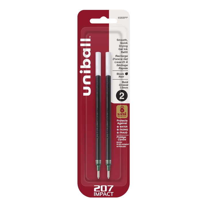 UNIBALL - 207 Impact 1.0mm Black Ink Refill (Pack of 2)