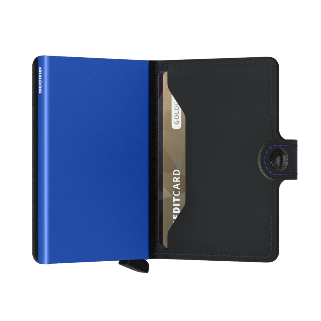 Secrid Miniwallet Matte Leather Black & Blue