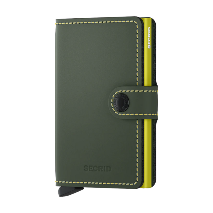 Secrid Miniwallet Matte GREEN & LIME - High quality cowhide leather wallet - Best Gift for all occassions