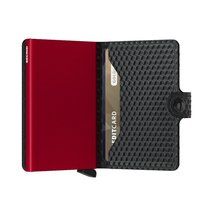 Secrid Miniwallet Cubic Black & Red -High Quality European Cowhide Leather Wallet - Buy Secrid Wallets in Canada - Best Gift Ideas for Family and Friends