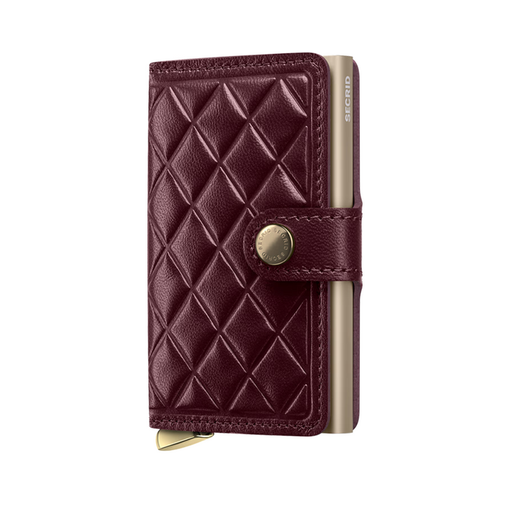 SECRID - Premium+ Miniwallet - Emboss Diamond - Bordeaux (Suitable for Metal Cards)