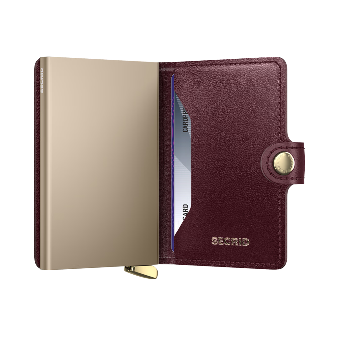 SECRID - Premium+ Miniwallet - Emboss Diamond - Bordeaux (Suitable for Metal Cards)