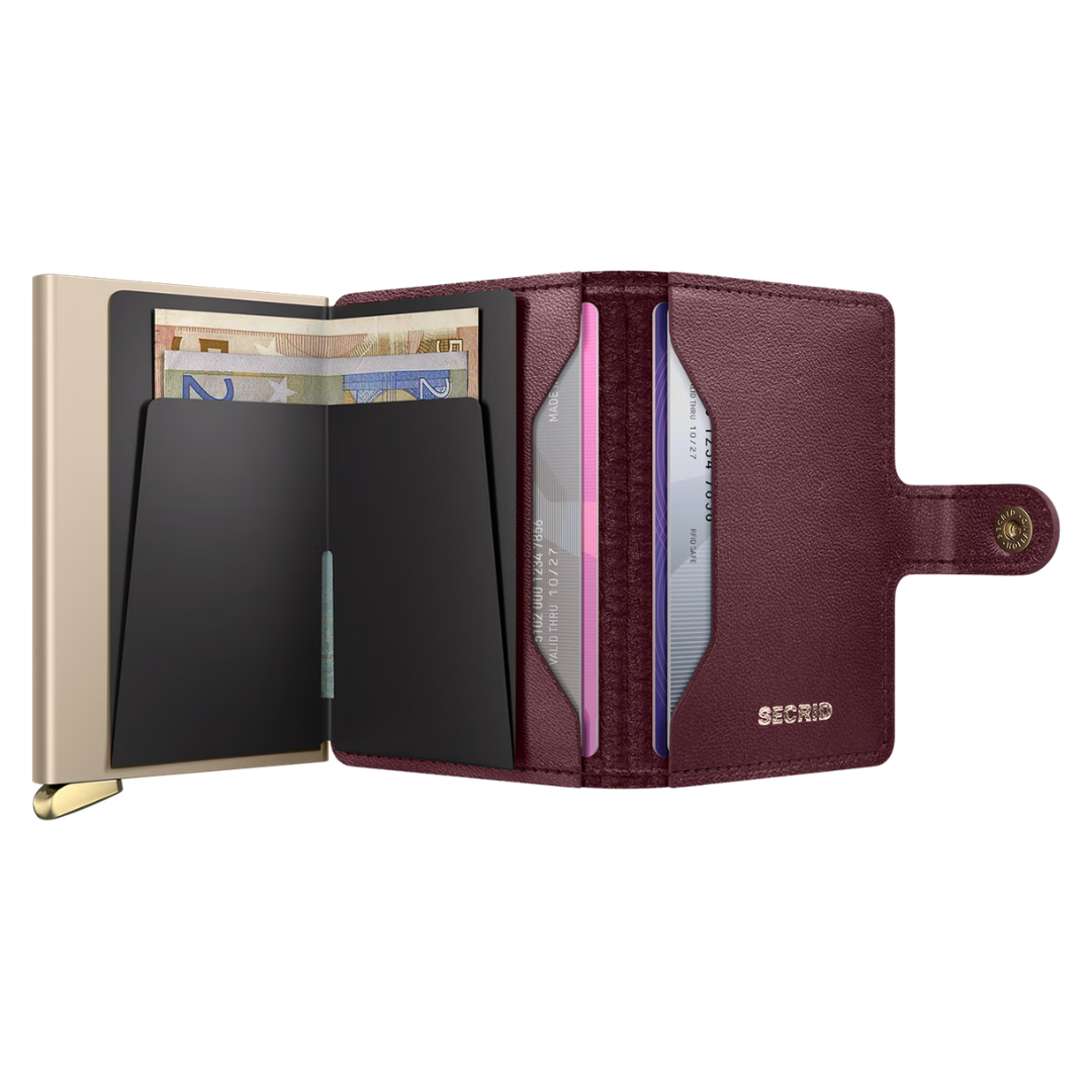 SECRID - Premium+ Miniwallet - Emboss Diamond - Bordeaux (Suitable for Metal Cards)