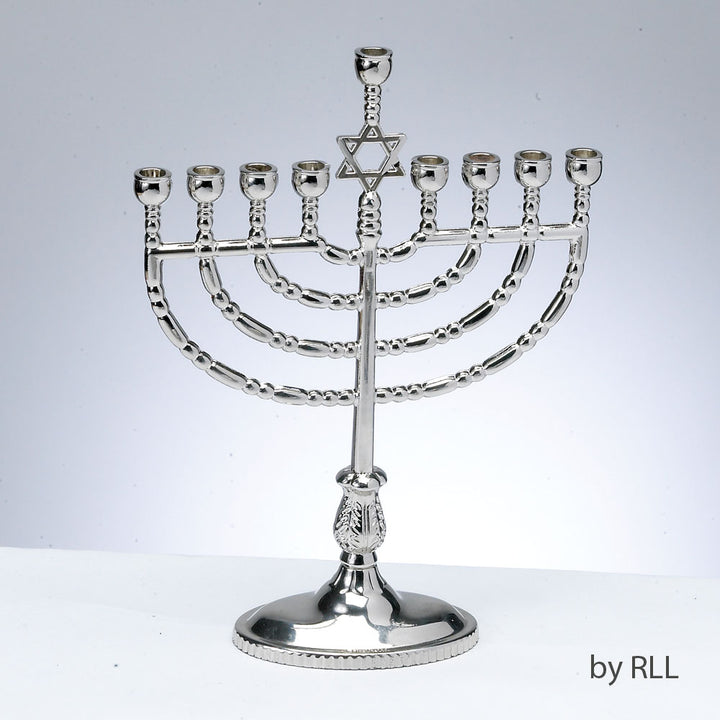 Rite Lite - Traditional Polished Silvertone Menorah