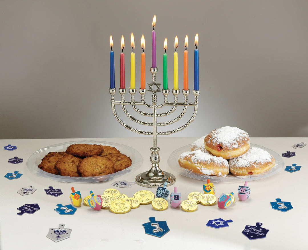 Rite Lite - Traditional Polished Silvertone Menorah