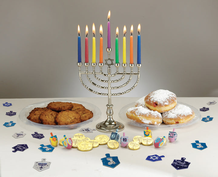 Rite Lite - Traditional Polished Silvertone Menorah