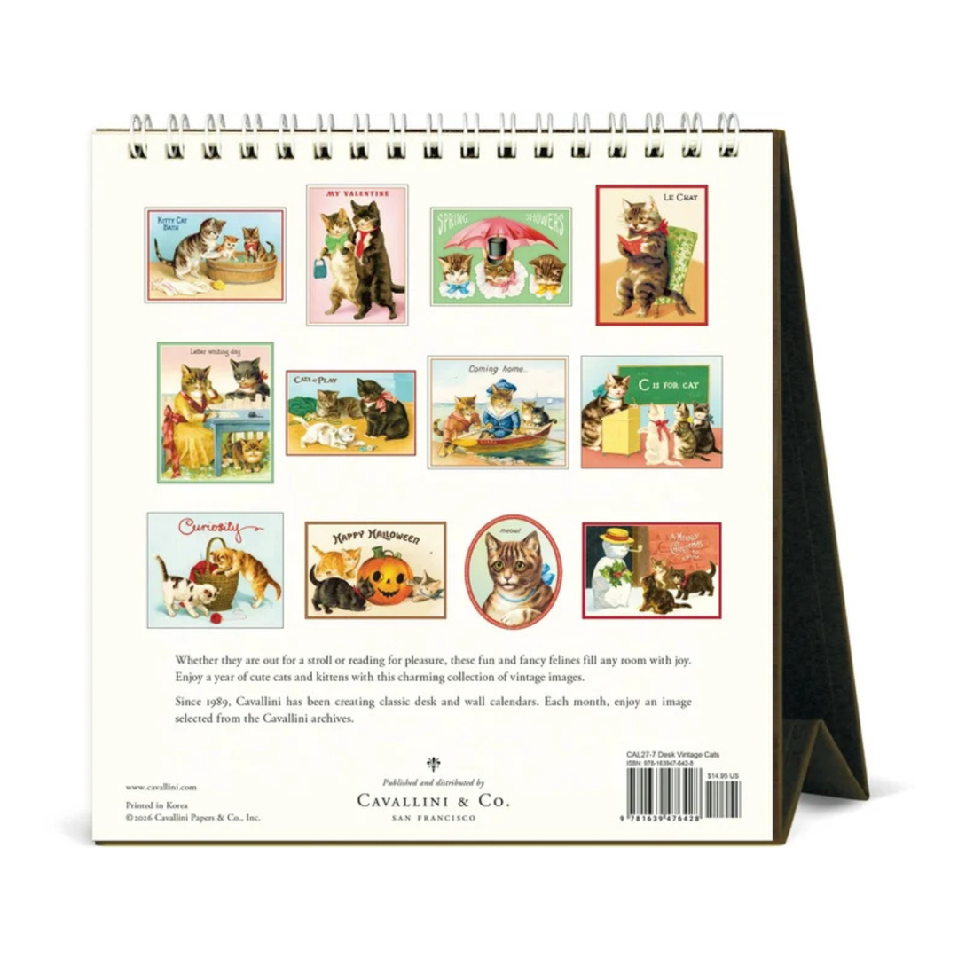Cavallini & Co - 2027 Desk Calendar - Vintage Cats