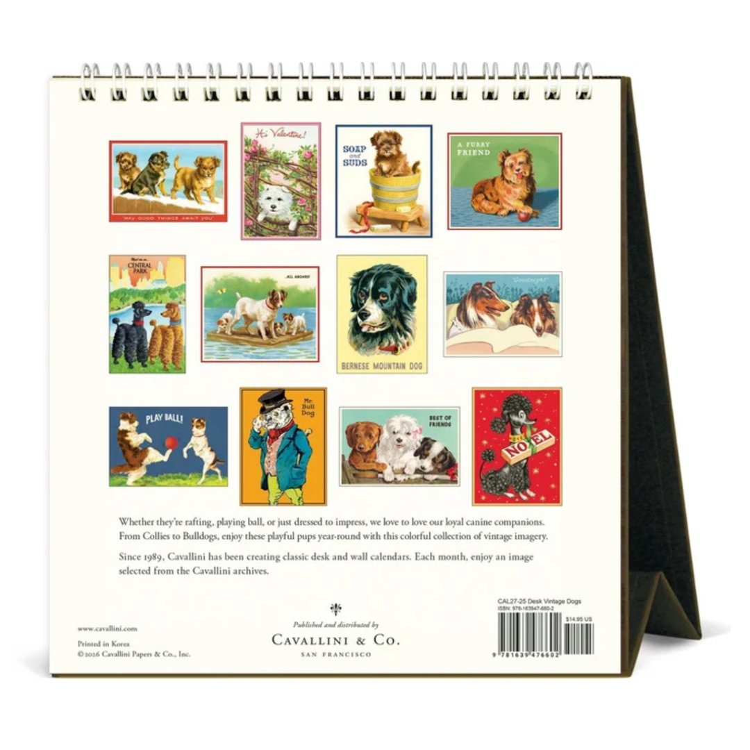 Cavallini & Co - 2027 Desk Calendar - Vintage Dogs