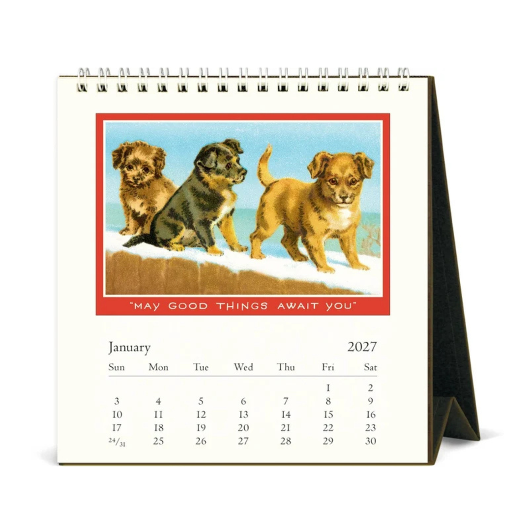 Cavallini & Co - 2027 Desk Calendar - Vintage Dogs
