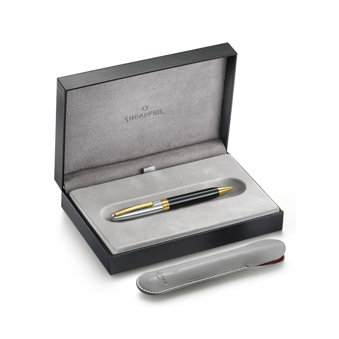 Sheaffer - Legacy Ballpoint Pen - Glossy Black and Chrome - Gold-Plated Trims