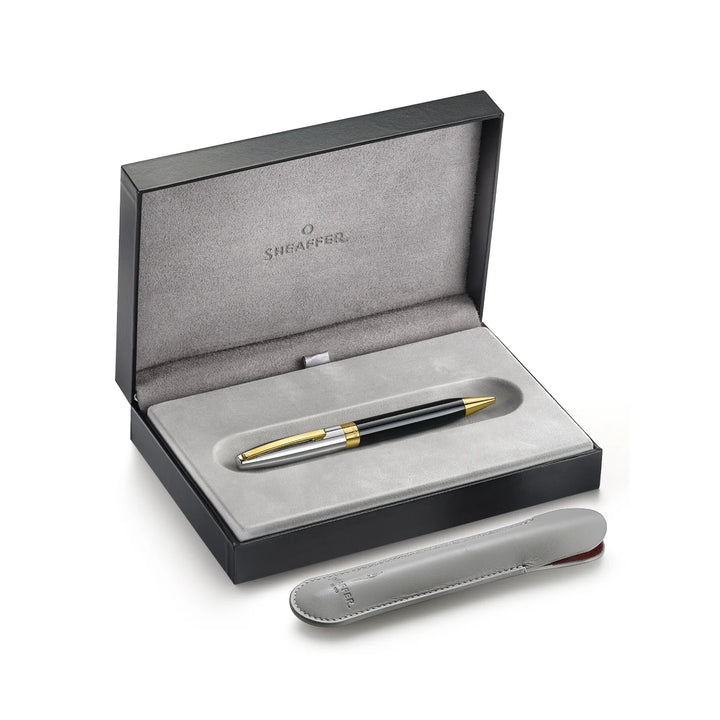 Sheaffer - Legacy Ballpoint Pen - Glossy Black and Chrome - Gold-Plated Trims