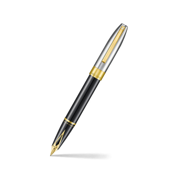 Sheaffer - Legacy Fountain Pen - Glossy Black and Chrome - Gold-Plated Trims