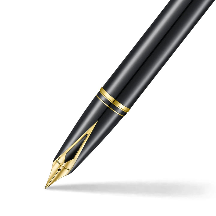 Sheaffer - Legacy Fountain Pen - Glossy Black and Chrome - Gold-Plated Trims