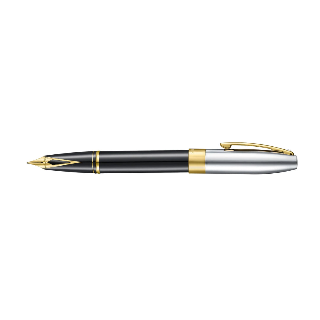 Sheaffer - Legacy Fountain Pen - Glossy Black and Chrome - Gold-Plated Trims