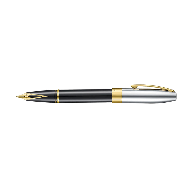Sheaffer - Legacy Fountain Pen - Glossy Black and Chrome - Gold-Plated Trims