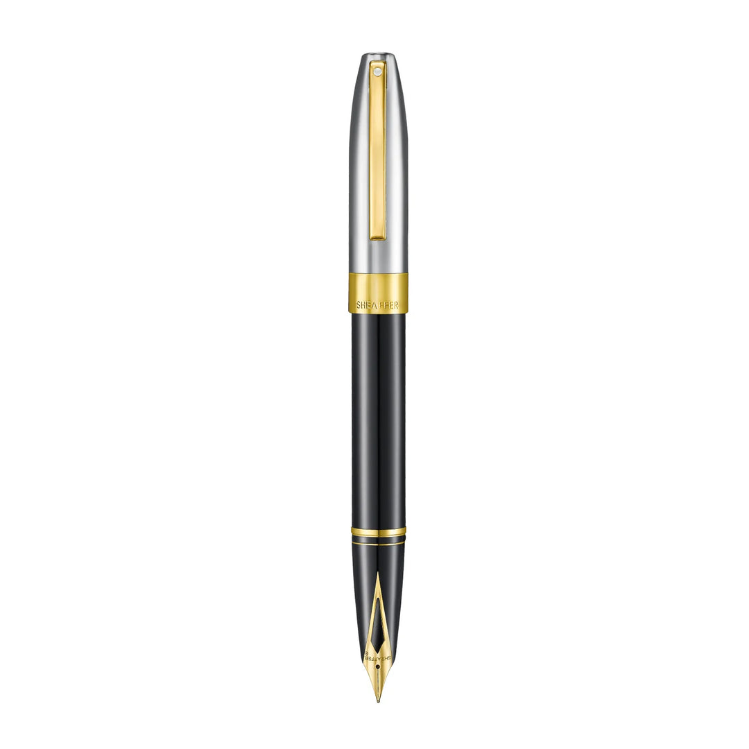 Sheaffer - Legacy Fountain Pen - Glossy Black and Chrome - Gold-Plated Trims