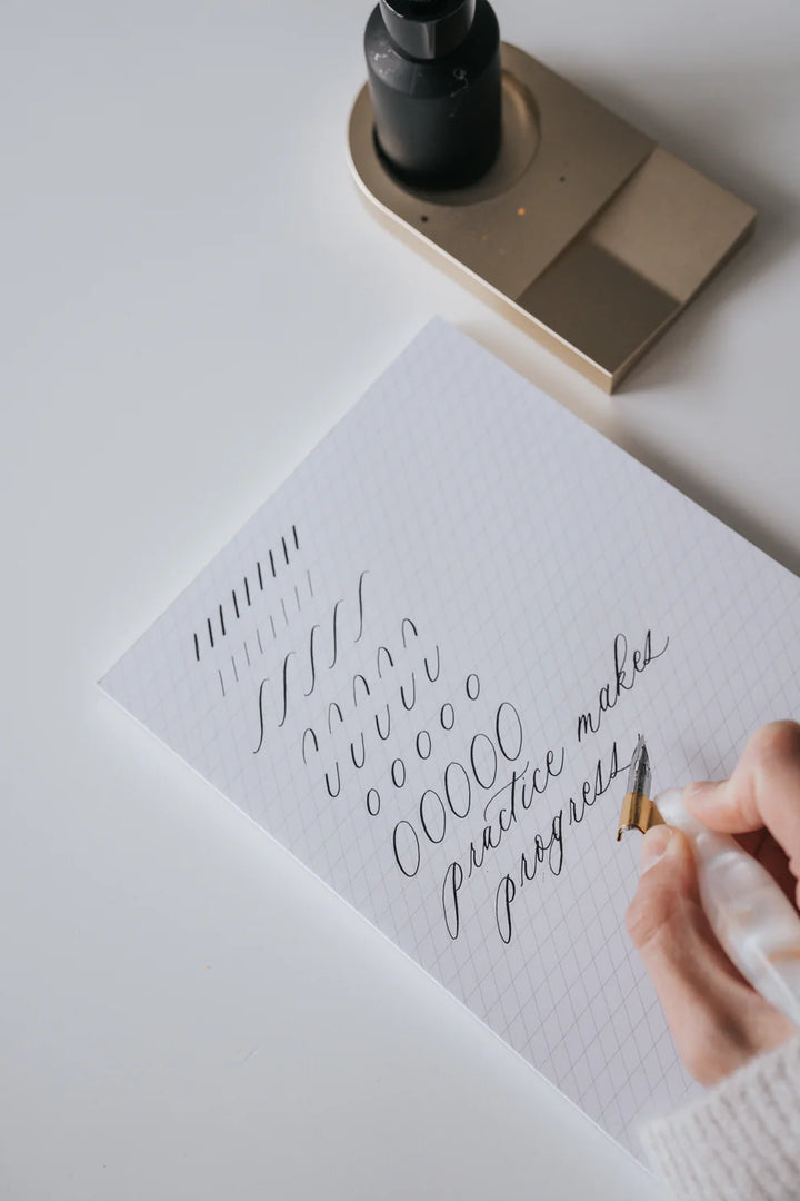 Written Word Calligraphy - A5 Slanted Guide Notepad