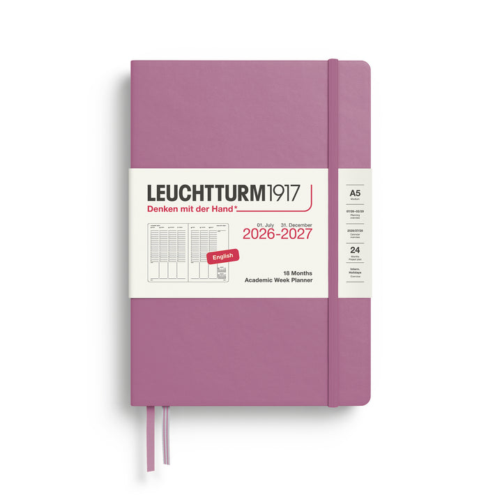 Leuchtturm1917 - 2027 Academic Weekly Planner 18 Months - A5 - Dusty Rose