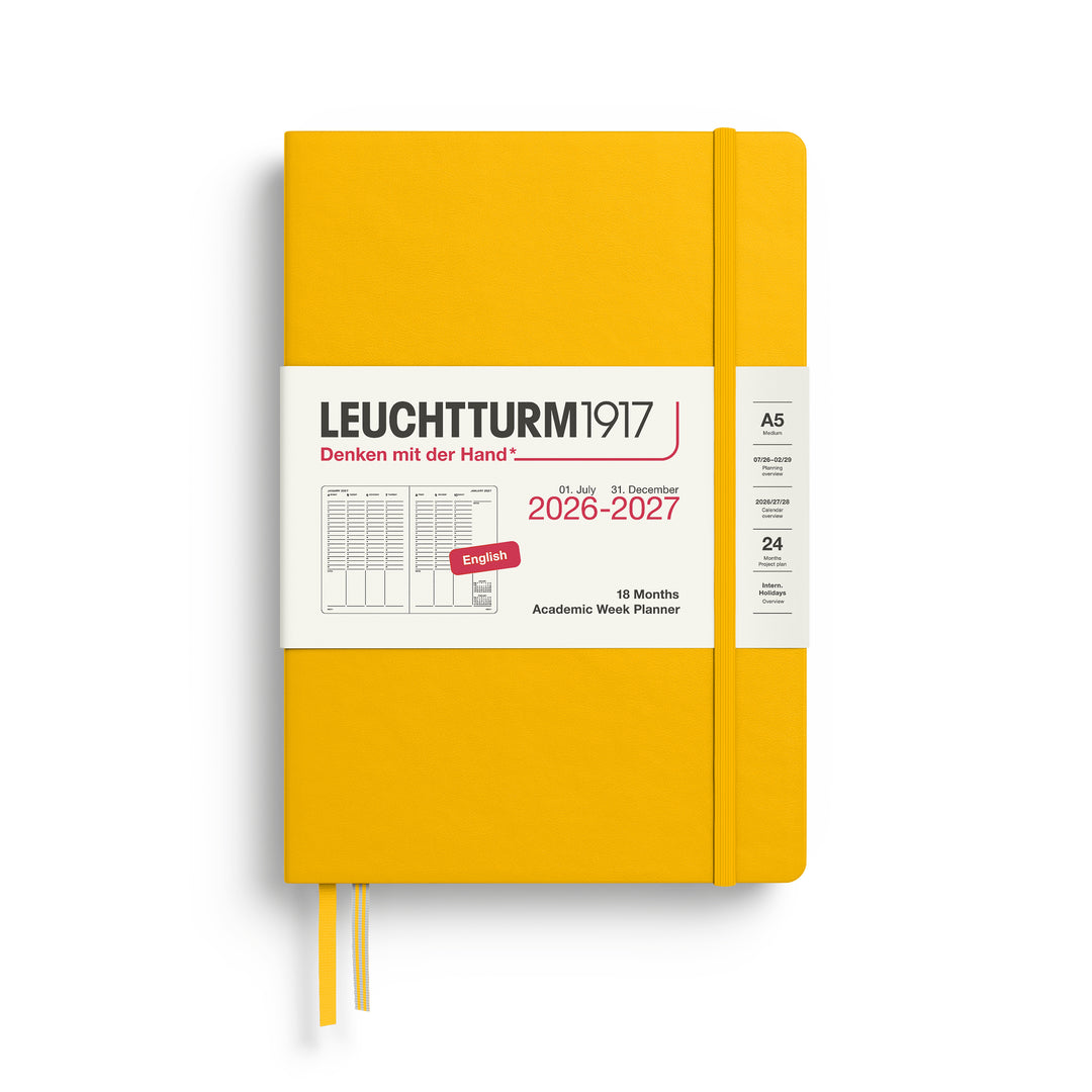 Leuchtturm1917 - 2027 Academic Weekly Planner 18 Months - A5 - Sunflower