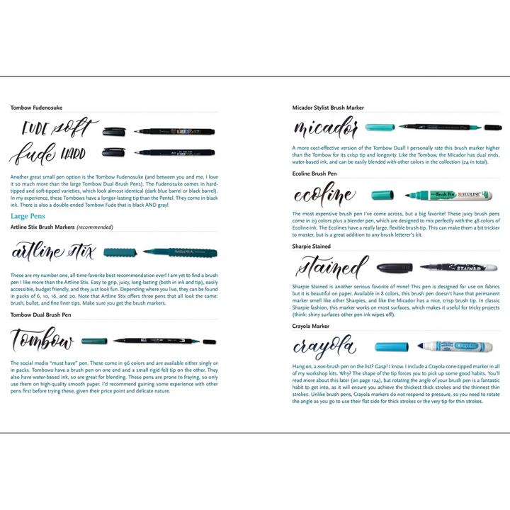 Peter Pauper Press - Brush Lettering Calligraphy  Book - From A to Z
